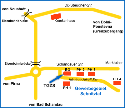 Anfahrtskizze TGZS in Sebnitz